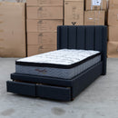 The Hudson King Single Fabric Storage Bed - Charcoal - Available After 30th April available to purchase from Warehouse Furniture Clearance at our next sale event.