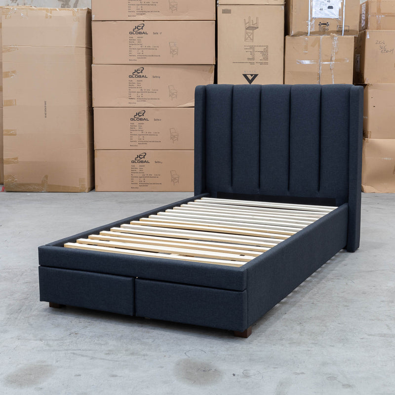 The Hudson King Single Fabric Storage Bed - Charcoal - Available After 30th April available to purchase from Warehouse Furniture Clearance at our next sale event.