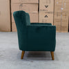 The Lennon Accent Chair – Forest Green Velvet available to purchase from Warehouse Furniture Clearance at our next sale event.