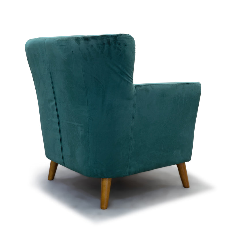 The Lennon Accent Chair – Forest Green Velvet available to purchase from Warehouse Furniture Clearance at our next sale event.