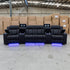 The Remi Four Seat Dual-Motor Electric Recliner Lounge - Jet - PRE ORDER Available After 26th October