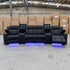 The Remi Four Seat Dual-Motor Electric Recliner Lounge - Jet - PRE ORDER Available After 26th October