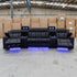 The Remi Four Seat Dual-Motor Electric Recliner Lounge - Jet - PRE ORDER Available After 26th October