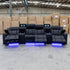 The Remi Four Seat Dual-Motor Electric Recliner Lounge - Jet - PRE ORDER Available After 26th October