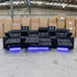 The Remi Four Seat Dual-Motor Electric Recliner Lounge - Jet - PRE ORDER Available After 26th October