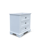 The Sala 3 Drawer Hardwood Bedside available to purchase from Warehouse Furniture Clearance at our next sale event.