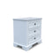 The Sala 3 Drawer Hardwood Bedside available to purchase from Warehouse Furniture Clearance at our next sale event.