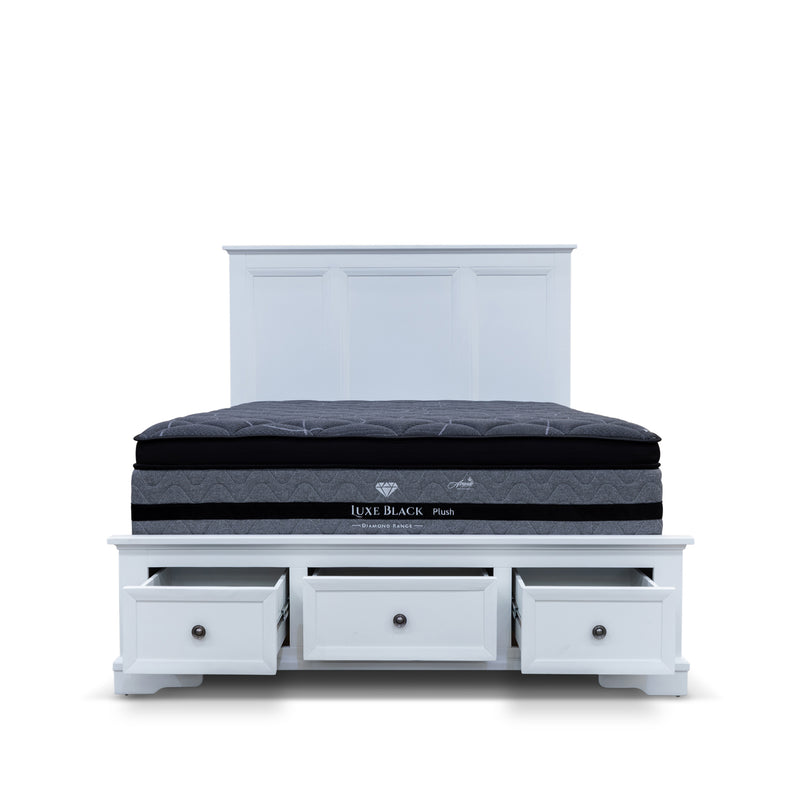 The Sala Hardwood King Storage Bed available to purchase from Warehouse Furniture Clearance at our next sale event.