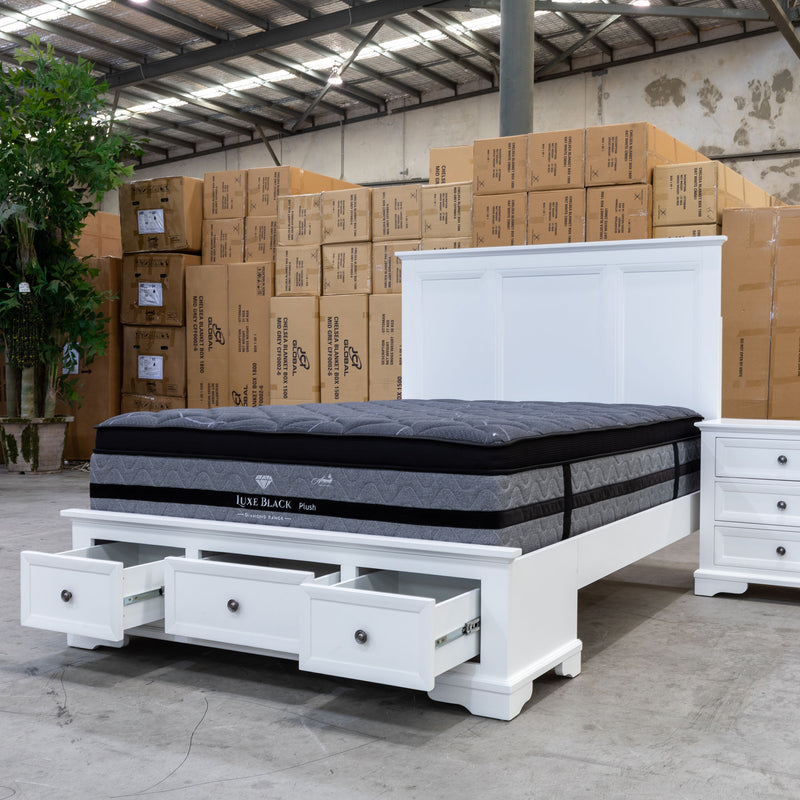 The Sala Hardwood Queen Storage Bed - Available After 29th April available to purchase from Warehouse Furniture Clearance at our next sale event.