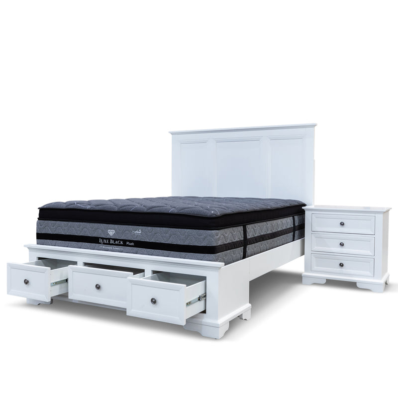 The Sala Hardwood King Storage Bed available to purchase from Warehouse Furniture Clearance at our next sale event.