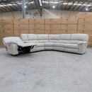 The Sanctuary Electric Leather Corner Recliner Lounge - Dove Leather available to purchase from Warehouse Furniture Clearance at our next sale event.