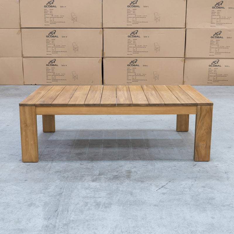 The Pacific Outdoor Teak Coffee Table available to purchase from Warehouse Furniture Clearance at our next sale event.