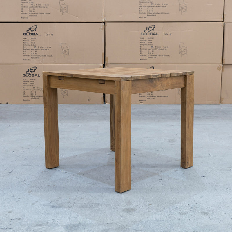 The Pacific Outdoor Teak Side Table available to purchase from Warehouse Furniture Clearance at our next sale event.