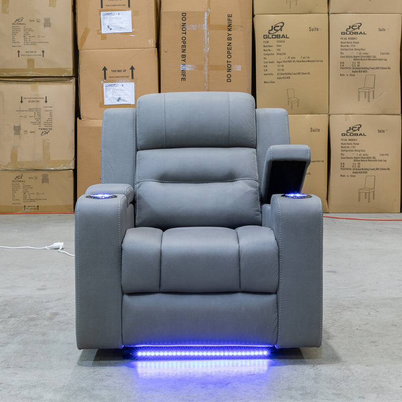 The Toronto Dual-Electric Recliner - Ash available to purchase from Warehouse Furniture Clearance at our next sale event.
