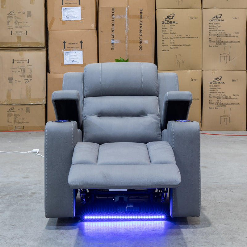 The Toronto Dual-Electric Recliner - Ash available to purchase from Warehouse Furniture Clearance at our next sale event.