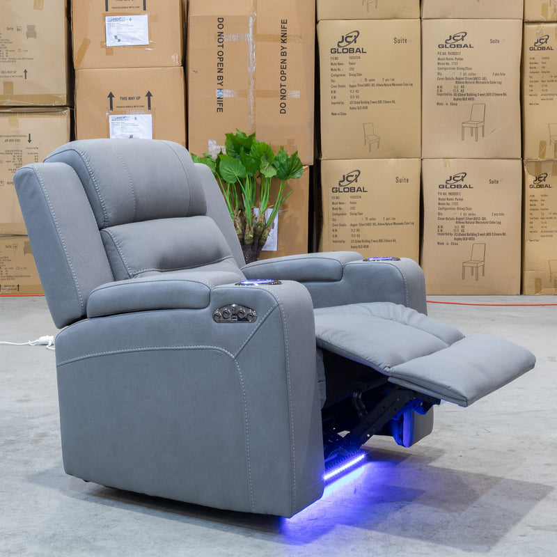 The Toronto Dual-Electric Recliner - Ash available to purchase from Warehouse Furniture Clearance at our next sale event.
