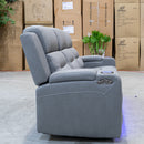 The Toronto 3 Seater Dual-Electric Recliner Lounge - Ash available to purchase from Warehouse Furniture Clearance at our next sale event.
