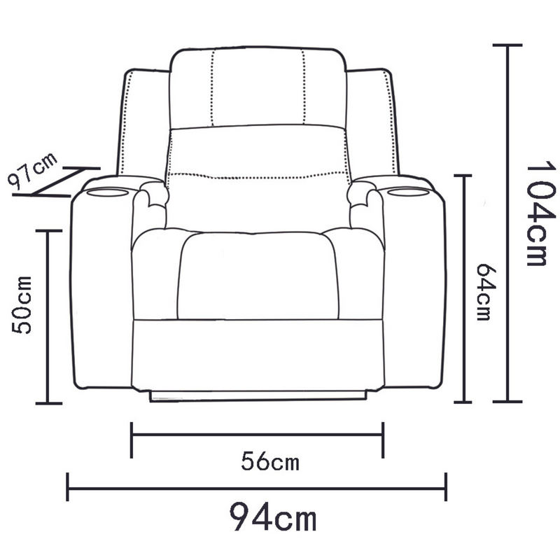 The Toronto Dual-Electric Recliner - Ash available to purchase from Warehouse Furniture Clearance at our next sale event.