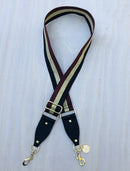 The Black, Gold & Brown Strip - Bag Strap - Gold Hardware available to purchase from Warehouse Furniture Clearance at our next sale event.