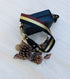 The Black, Gold & Brown Strip - Bag Strap - Gold Hardware