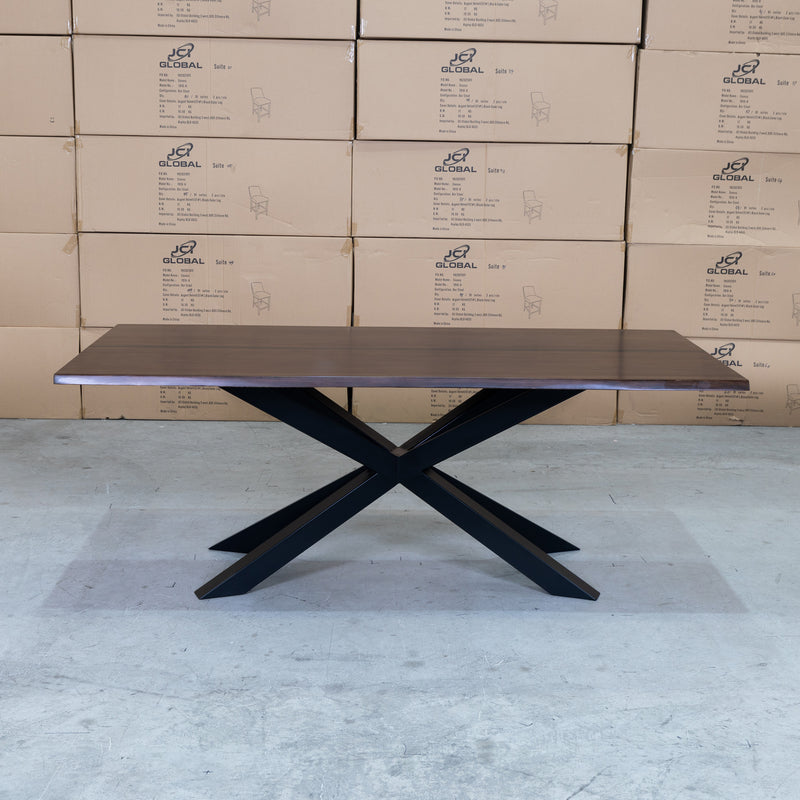 The Valencia Messmate Hardwood & Resin 210cm Dining Table available to purchase from Warehouse Furniture Clearance at our next sale event.