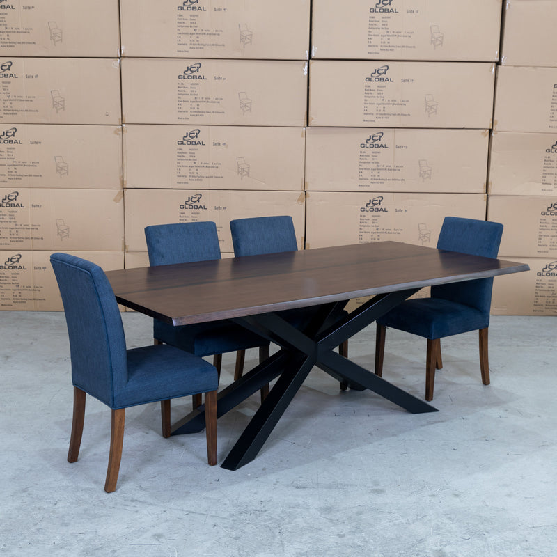 The Valencia Messmate Hardwood & Resin 210cm Dining Table available to purchase from Warehouse Furniture Clearance at our next sale event.
