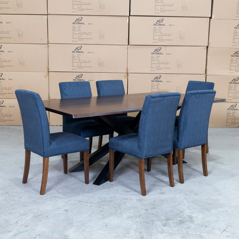 The Valencia Messmate Hardwood & Resin 210cm Dining Table available to purchase from Warehouse Furniture Clearance at our next sale event.