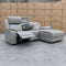 The Venus Three Seater Dual-Electric Chaise Recliner Lounge - Dove Leather available to purchase from Warehouse Furniture Clearance at our next sale event.