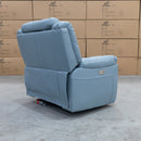 The Venus Dual-Electric Recliner - Ice Blue Leather available to purchase from Warehouse Furniture Clearance at our next sale event.
