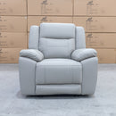 The Venus Dual-Electric Recliner - Dove Leather available to purchase from Warehouse Furniture Clearance at our next sale event.
