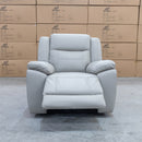 The Venus Dual-Electric Recliner - Dove Leather available to purchase from Warehouse Furniture Clearance at our next sale event.