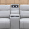 The Venus Four Seat Dual-Electric Recliner Theatre - Dove Leather - Available After 10th April available to purchase from Warehouse Furniture Clearance at our next sale event.