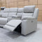 The Venus Four Seat Dual-Electric Recliner Theatre - Dove Leather available to purchase from Warehouse Furniture Clearance at our next sale event.