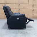 The Venus Three Seater Dual-Electric Recliner - Black Leather available to purchase from Warehouse Furniture Clearance at our next sale event.