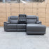 The Venus Three Seater Dual-Motor Chaise Recliner Lounge - Storm Leather