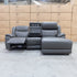 The Venus Three Seater Dual-Motor Chaise Recliner Lounge - Storm Leather