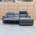 The Venus Three Seater Dual-Motor Chaise Recliner Lounge - Storm Leather