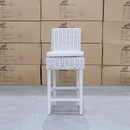 The White Wash Wicker Bar Stool - White - WW-181 available to purchase from Warehouse Furniture Clearance at our next sale event.