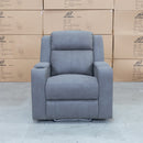 The Xander Dual-Motor Electric Single Recliner Theatre  - Ash Rhino Suede available to purchase from Warehouse Furniture Clearance at our next sale event.