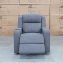 The Xander Dual-Motor Electric Single Recliner Theatre  - Ash Rhino Suede available to purchase from Warehouse Furniture Clearance at our next sale event.