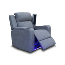The Xander Dual-Motor Electric Single Recliner Theatre  - Ash Rhino Suede available to purchase from Warehouse Furniture Clearance at our next sale event.