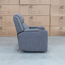 The Xander Dual-Motor Electric Single Recliner Theatre  - Ash Rhino Suede available to purchase from Warehouse Furniture Clearance at our next sale event.