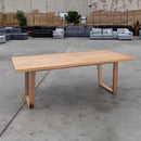 The Florida 2100mm Dining Table - Aust Tasmanian Oak available to purchase from Warehouse Furniture Clearance at our next sale event.