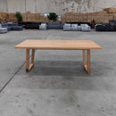 The Florida 2100mm Dining Table - Aust Tasmanian Oak available to purchase from Warehouse Furniture Clearance at our next sale event.