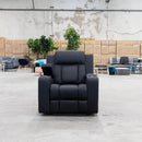 The Remi Dual-Electric Recliner - Jet available to purchase from Warehouse Furniture Clearance at our next sale event.