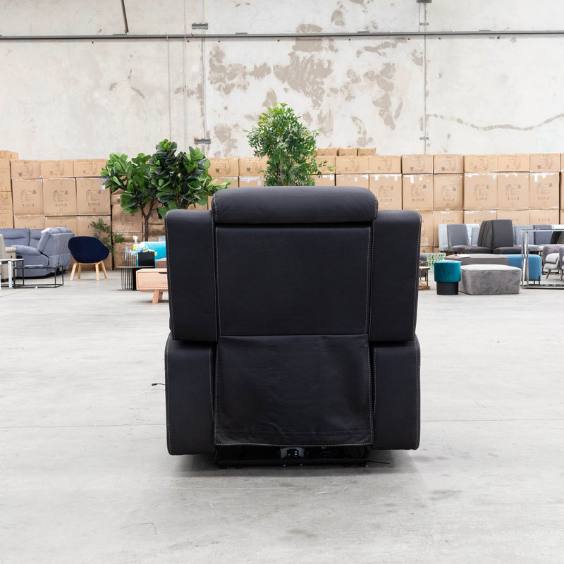 The Remi Dual-Electric Recliner - Jet available to purchase from Warehouse Furniture Clearance at our next sale event.