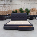 The Riley Queen Fabric Storage Bed - Mid Grey available to purchase from Warehouse Furniture Clearance at our next sale event.