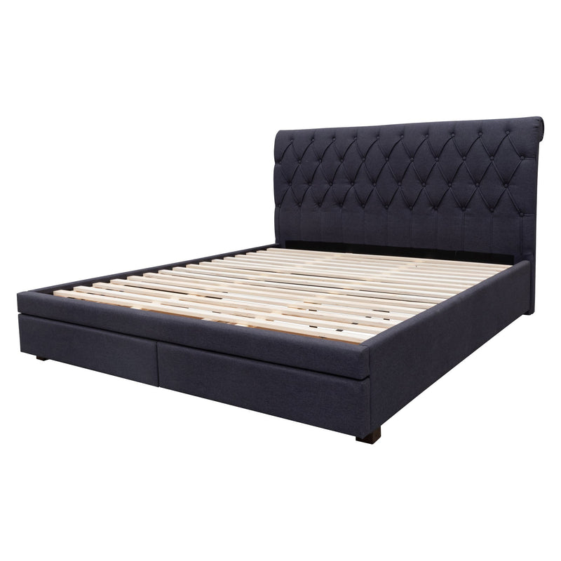 The Riley Queen Fabric Storage Bed - Mid Grey available to purchase from Warehouse Furniture Clearance at our next sale event.