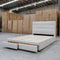 The Zara Double Upholstered Storage Bed - Oat White - Available After 30th April available to purchase from Warehouse Furniture Clearance at our next sale event.